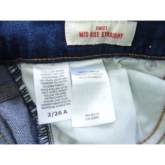 Lucky Brand 2 26 A Jeans Sweet Mid Rise Straight - Picture 6 of 6
